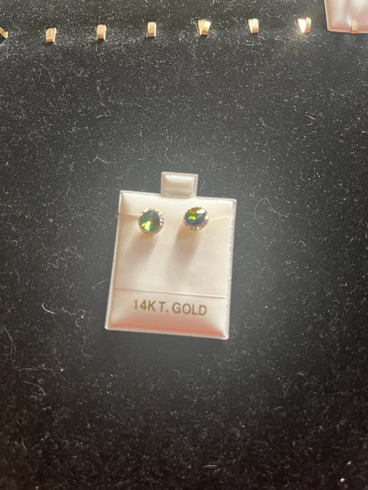 Product Name: 14K Gold Aritos Earrings with Halo Accent