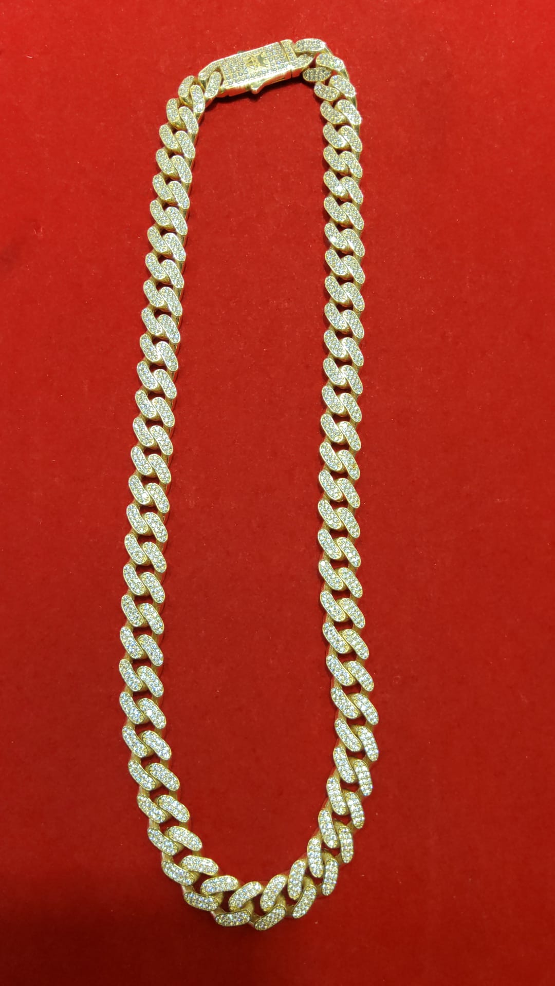Italian 14K Gold Diamond-Cut Iced Cuban Link Chain